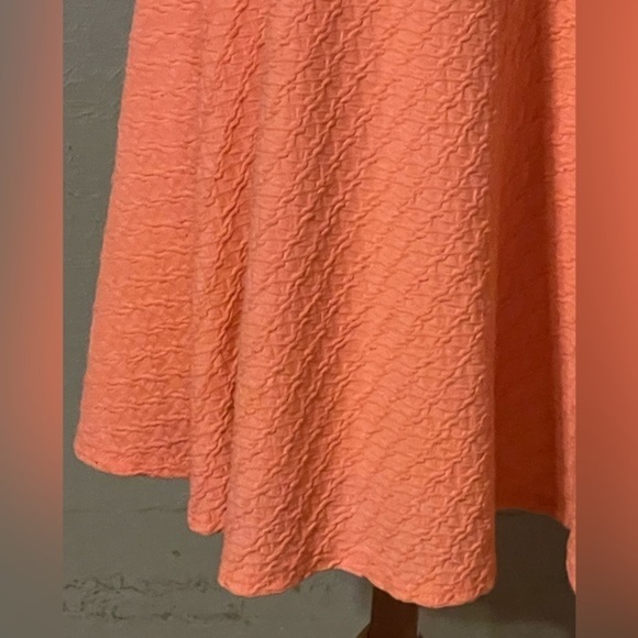 Large Mossimo pink coral color lined sleeveless A line flare stretch midi dress - Picture 5 of 14